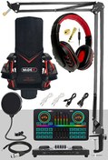Resim Midex GMX-1 Effective Set Condenser Mikrofon Ses Kartı Kulaklık Canlı Yayın Paketi 