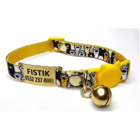 Resim Ayz Markalama Güvenlik Kilitli İsimli Kedi Tasması Patili Model 