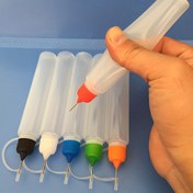 Resim 5 ADET Uzun Seramik Kendin Yap Sıkıştırılabilir Çamur Boyama Şişesi - Rastgele Renk - Plastik Malzeme - Elektrik Gerektirmez 