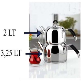 Resim İmaj Jumbo Silikon Kulplu Çelik Çaydanlık Takımı Siyah 