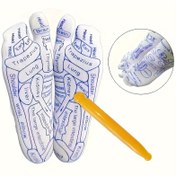 Resim 1 Çift Refleksoloji Masaj Çorabı, Ayak Akupresür Haritası Çorapları Vücut Bölgeleri İle Orta-Bacak Ayak Terapisi İçin, Unisex 