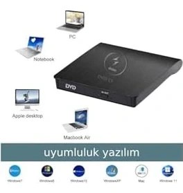 Resim Harici DVD Rw External Taşınabilir Ultra Ince USB 3.0 CD DVD Yazıcı Okuyucu 