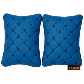 Resim Araç Boyun Yastığı 2 Li Kapitone Tasarım Konforlu Seyahat Yastığı Mavi 