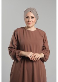 Resim Hürrem Bone Sütlü Kahve Pratik Hazır Geçmeli Tesettür Bone Sandy Büzgülü Salaş 2119 26 Sütlü Kahve Sütlü Kahverengi 