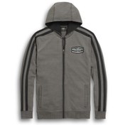 Resim Harley Davidson Harley-davidson Men's Printed Distorted Logo Zip-up Hoodie, Gray 