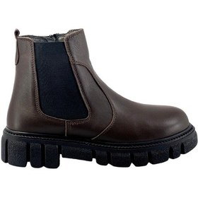 Resim Hobby 26115 Hakiki Deri Kadın Günlük Bot Kahve 