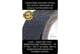 Resim Premium 50MM x 15MT Siyah Kaydırmaz Bant Yapışkanlı Merdiven Basamak Zemin Güçlü Tutunabilen Halı 