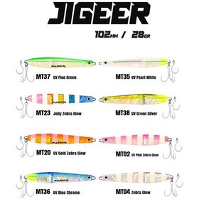Resim Fujin Jigeer 28gr 102mm Kaşık Yem Mt20 Gold Pink Zebra Glow 