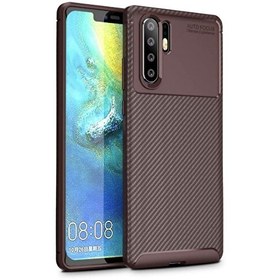 Resim Huawei P30 Pro Negro Karbon Silikon Kılıf Kahverengi 