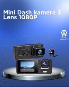 Resim shopwave 1080P 3 Kameralı Araç DVR – Döngü Kayıt ve Geri Görüş Özellikli 