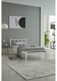 Resim Titan Tek Kişilik Metal Karyola - Beyaz 90x190 - 90x200 