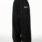 Resim Kadınlar için Lavanta Baskılı Rahat Jogger Pantolonlar Elastik Bel Bağcıklı - Düz Paça Evde Giymek İçin Makinede Yıkanabilir İlkbahar/Sonbahar Konforu, Koşu Pantolonları, Sporlu Boş Zaman Kıyafeti, Yumuşak Kumaşlı Pantolonlar, Dayanıklı Günlük Giysi 