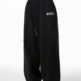 Resim Kadınlar için Lavanta Baskılı Rahat Jogger Pantolonlar Elastik Bel Bağcıklı - Düz Paça Evde Giymek İçin Makinede Yıkanabilir İlkbahar/Sonbahar Konforu, Koşu Pantolonları, Sporlu Boş Zaman Kıyafeti, Yumuşak Kumaşlı Pantolonlar, Dayanıklı Günlük Giysi 