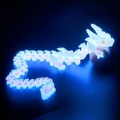 Resim Koleksiyonluk Figürler 3D Baskılı Hareketli Cadılar Bayramı Karanlıkta Parlayan Kristal Ejderha Heykeli Süsü 30.0 cm Büyük Cadılar Bayramı ve Noel Koleksiyon Modeli | Çok Eklemli Hareketli Savaş Pozu + Rastgele Yıldızlı Göz Efekti Dayanıklı Plastik Malzeme | Araba Dekoru / Ev Masaüstü Süsü / Parti 