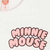 Resim Kız Bebek Minnie Mouse Baskılı Lisanslı Sweatshirt Şardonlu Pamuklu 