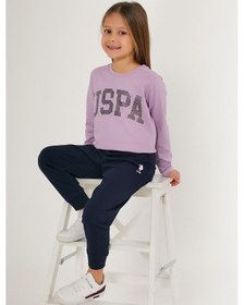 Resim U.S. Polo Assn. U.s. Polo Assn Scaly Lila Kız Çocuk Uzun Kol Pijama Takım Lila 