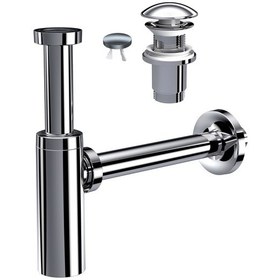 Resim Suera Moon Ayarlanabilir Lavabo Sifonu + Elixir Pop-up Set Krom - Taşma Delikli 