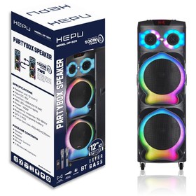 Resim HEPU HP 929 Taşınabilir Şarjlı Parti Boy Bluetooth Hoparlör 100 W 2*12 inc 