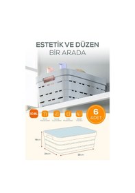 Resim 6'lı Kapaklı 10,8 Litre Delikli Saklama Kutusu Antrasit Antrasit 