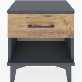 Resim Arges Komodin Tek Çekmeceli 44X30X48 Antrasit-Çam 