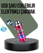 Resim doremodam Güç Göstergeli Şarjlı Fenerli USB Elektrikli Çakmak 