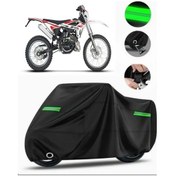 Resim Cordial Beta Rr 50 Enduro Uyumlu Siyah Motosiklet Brandası Reflektörlü Kilit Uyumlu Uv Koruma Su Geçirmez Motor Örtüsü 
