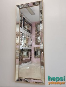 Resim Ayna Çerçeveli Model Eskitme Altın Renk Boy Aynası Altın 