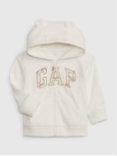 Resim GAP Kız Bebek Kırık Beyaz Çiçek Işlemeli Logo Havlu Kumaş Sweatshirt 