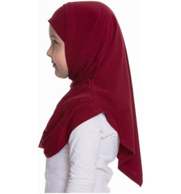 Resim Hürrem Bone Bordo Pratik Hazır Geçmeli Çocuk Tesettür Bone Sandy Kumaş Kendin Bordo 