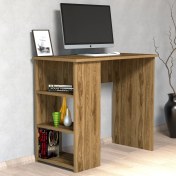 Resim Ferniso Mobilya Çalışma Masası Fonksiyonel Kitaplık (Raflı) Ceviz 