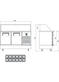 Resim Galleyz Krep & Sandviç Buzdolabı - 2 Kapılı - 150X70X133 cm 