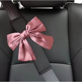 Resim merdümek Kurdele gül kurusu saten emniyet kemeri kılıfı- emniyet kemeri omuz koruyucu 