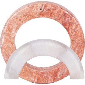Resim Kırmızı Travertan Mermer Halka Obje 