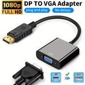 Resim DP'den HDTV 1080P/VGA 1080P/DVI dönüştürücü adaptör, erkek-dişi altın kaplama konektörlü, yüksek kaliteli siyah PVC malzeme, kompakt tasarım, bağlantı için kullanışlı 