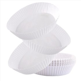 Resim Empoorlium 100 Adet Hava Fritöz Parşömen Kağıt Gömlekleri Yapışmaz Tek Kullanımlık Gömlekler Sepeti Deliksiz Yuvarlak Parşömen Kağıdı (Beyaz) (Yurt Dışından) 