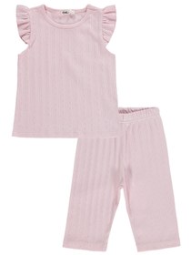 Resim Civil Girls Kaprili 2-5 Yaş Pijama Takımı - Pembe - Pembe / 5-6 Yaş 