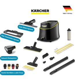 Resim Karcher Sc 3 Deluxe Easyfix Profesyonel Set 1900W 3.5 Bar Hızlı Isınan Buharlı Temizlik Makinesi - LED Göstergeli Sürekli Doldurulabilir Su Tankı - Kimyasalsız %99.99 Bakteri Öldürücü Etkili 
