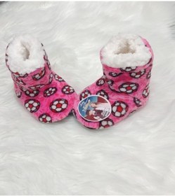 Resim KorseShop Kışlık Pembe Ipeksi Çocuk Kalın Peluş Panduf Botu Patik Ev Ayakkabısı Botu Yumuşak Taban 