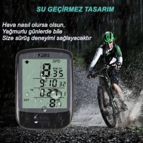 Resim Sunding Bisiklet Km Hız Sayacı LED Ekran Hız Göstergesi - Su Geçirmez 