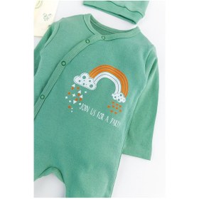 Resim Babymod Gökkuşağı Temalı 2'li Uzun Kollu Kız/erkek Bebek Tulum Takım Yeşil 