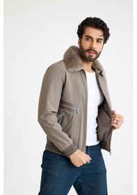 Resim Franko Armondi Klasik Erkek Deri Ceket E47-kd-2915 Vizon 