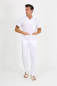 Resim Saatistan Erkek Öğrenci Forma, Zarf Yaka, Beyaz, Likrasız, Rahat ve Şık Tasarım 