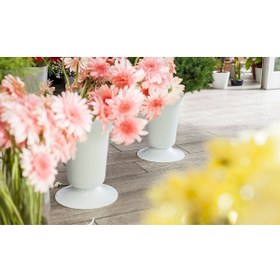 Resim KıtayGroup Silindir Kesme Çiçek Vazosu Şemsiyelik 5,5 Lt Kırık Beyaz V002 