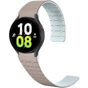 Resim Mobilefix Galaxy Uyumlu Watch 5 40mm Krd-111 20mm Çizgili Desenli Silikon Kordon-haki 