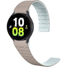 Resim Tuva Teknoloji Galaxy Uyumlu Watch 5 44mm Krd-111 20mm Çizgili Desenli Silikon Kordon-haki 