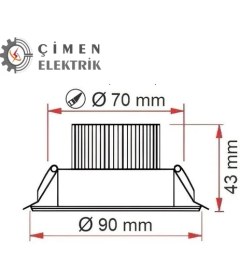 Resim MCM Group Erkled Erk 3125 Sıva Altı 5W Krom Kasa Yuvarlak LED Spot 3000K Günışığı 