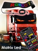 Resim DigiMonster Yapışkanlı Led Matrix Panel Dijital Rgb Ekran - Kumandalı Mobil Uygulamalı Araç Ofis Iş 90cm X 22 Cm 