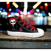 Resim LİASSHOES patron kırmızı panda siyah keten çocuk spor ayakkabı sneaker 