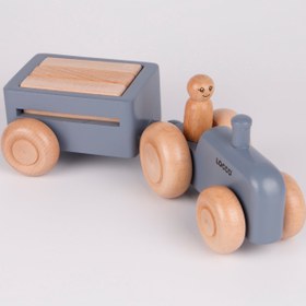 Resim Retro Traktör - Kırmızı 