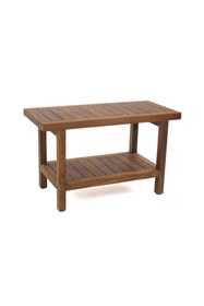 Resim OBERS Iroko Duş Oturağı 30x80x40cm Ağaç Duş Taburesi Teak Tabure 